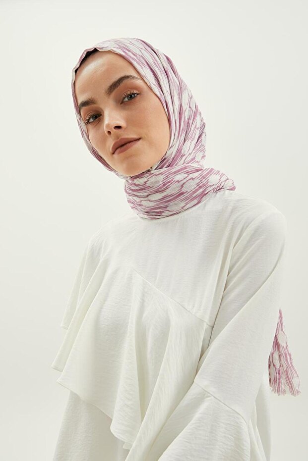 Light Violet Cloud Comfort Line Shawl
