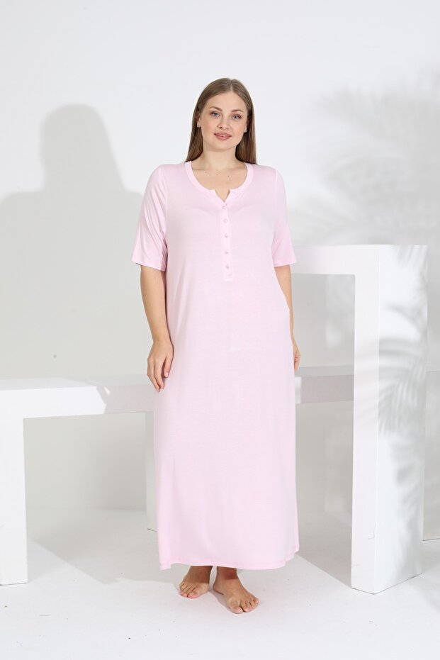 Kadın Bambu Kısa Kol Gecelik - 4