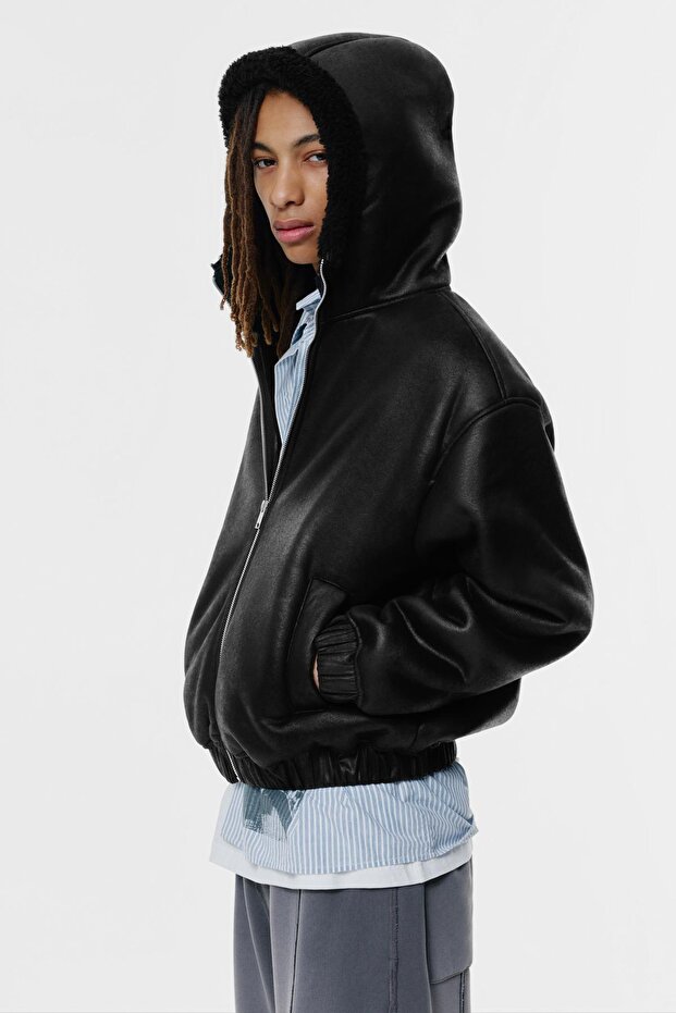 Suni yünlü suni deri ceket - 4