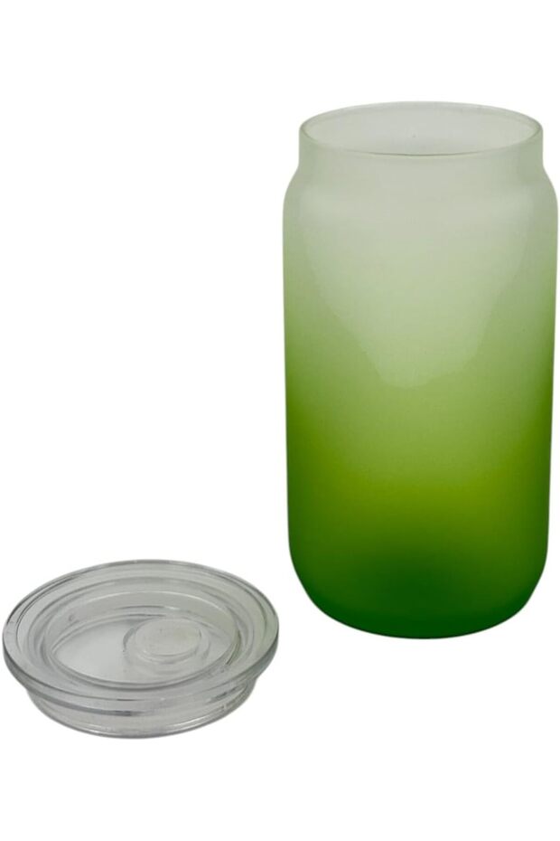 banddtools Glass Cup with Lid, 480 ml, Green Gradient