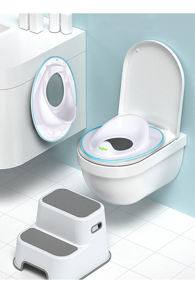 TinyTrek Baby Potty Training Seat with Splash Guard – Fits Most Toilets (Grey/White)