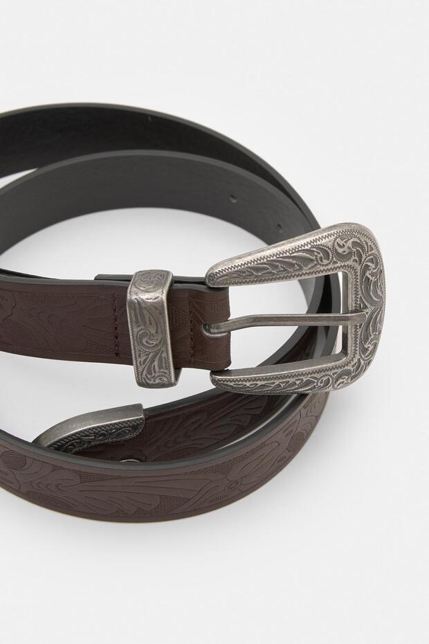 Kovboy suni deri kemer - 3