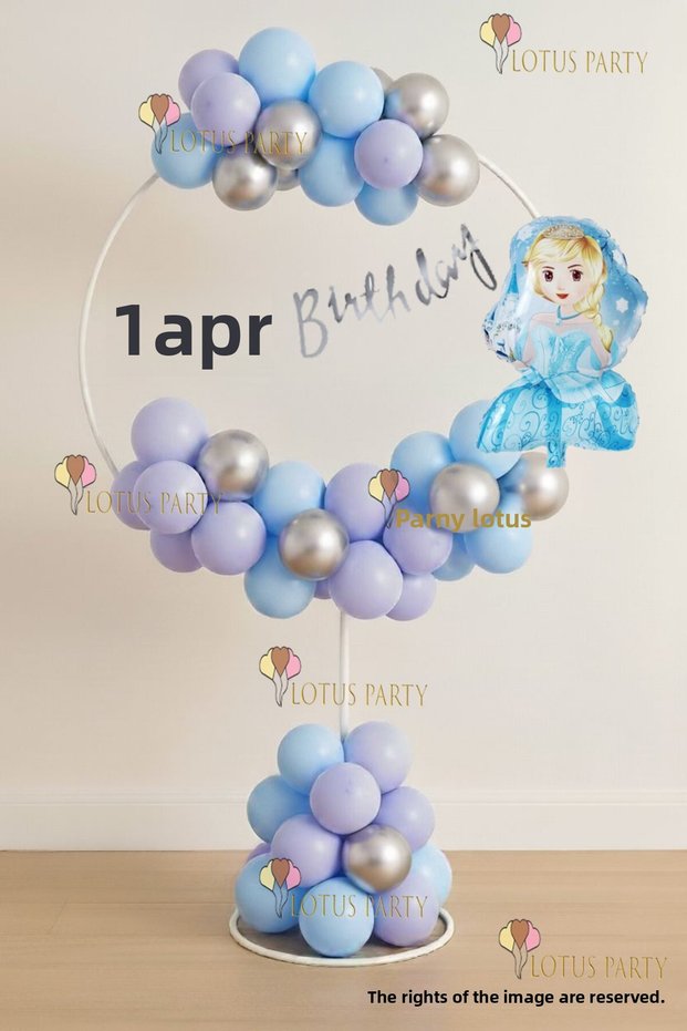 Snowflake Princess Girl Themed Birthday - Princess Girl Foil Balloon with Stand