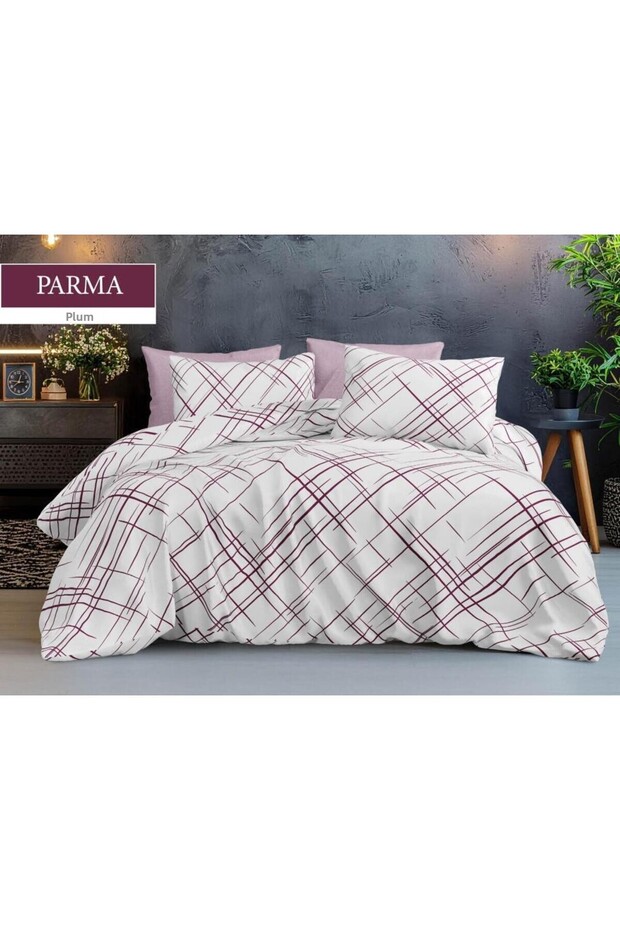 Parma Mürdüm Double Bedding Set - 1