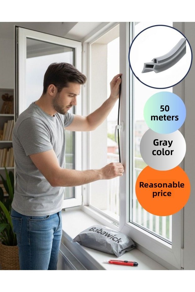 Pimapen Pvc Pen Door Window Weatherstrip Seal 50 Meters Gray