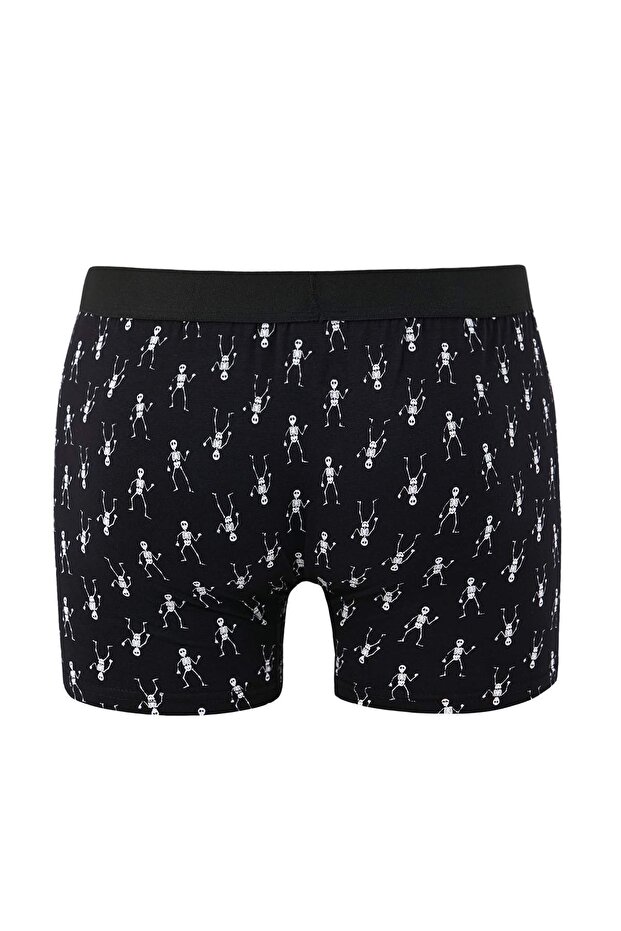 Siyah Desenli Pamuklu Likralı 3'lü Boxer TMNAW26BX00000 - 5