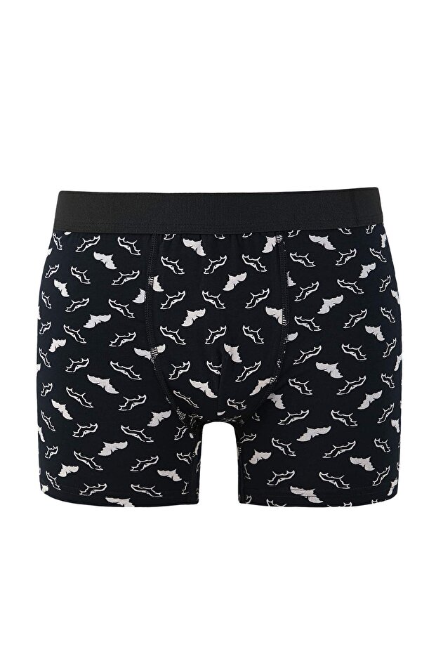 Siyah Desenli Pamuklu Likralı 3'lü Boxer TMNAW26BX00000 - 2