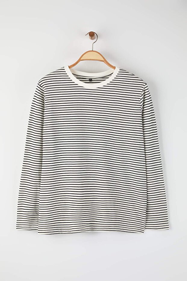 Çok Renkli 3'lü Paket Regular/Normal Kalıp Basic Bisiklet Yaka Örme T-Shirt TBBAW26BF00004 - 12