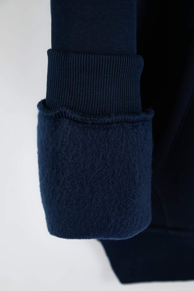 Lacivert Oversize/ Geniş Kesim Aplike Nakışlı Sweatshirt TMNAW26SW00056 - 8