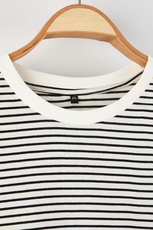 Çok Renkli 3'lü Paket Regular/Normal Kalıp Basic Bisiklet Yaka Örme T-Shirt TBBAW26BF00004 - 13