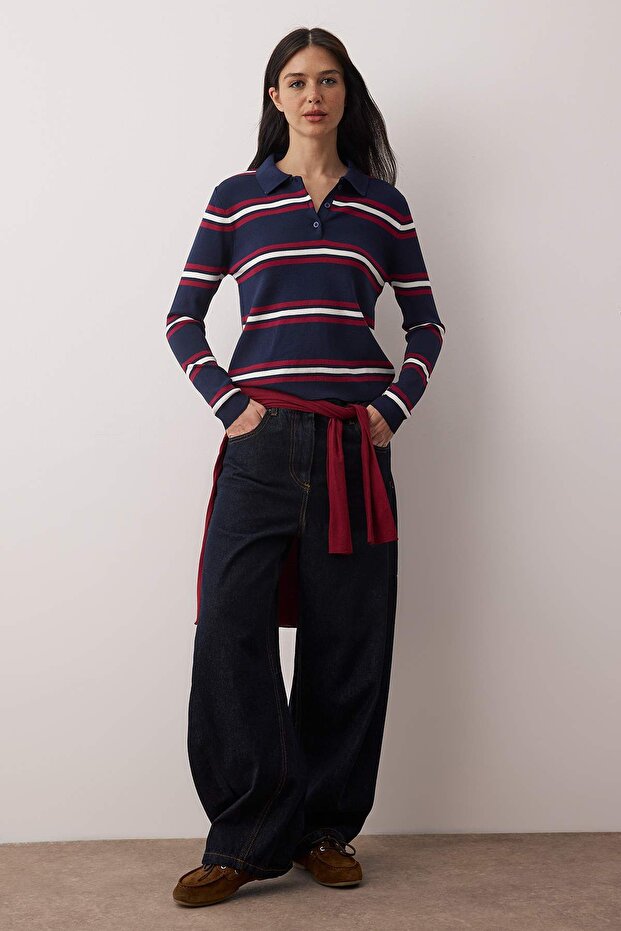 Wardrobe Essentials Lacivert Premium İplik Triko Kazak | TWOAW26KZ00142 - 2
