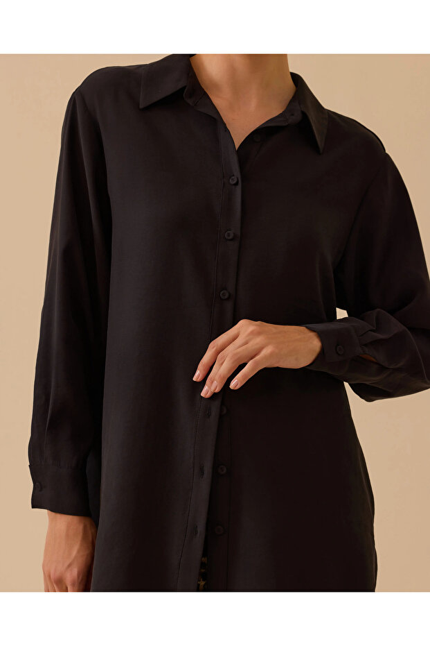 Shirt Collar Long Sleeve Basic Tunic - 5