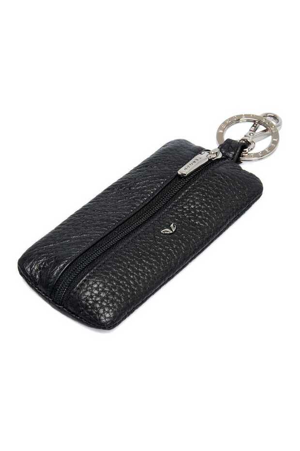 Black Genuine Leather Unisex Keychain - S1An00000129-A6F