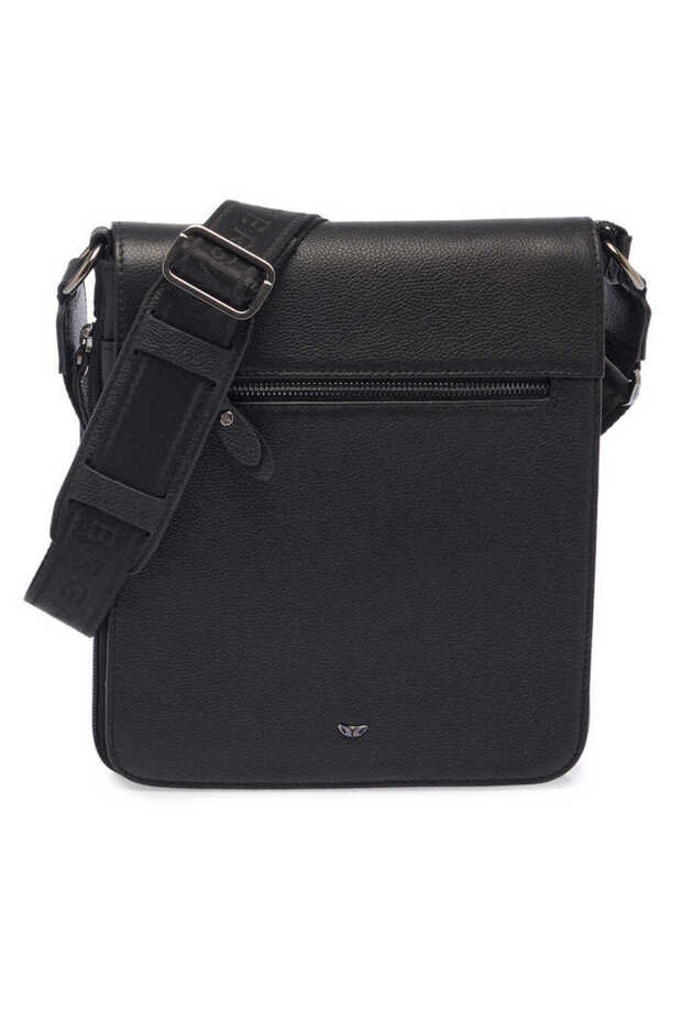 Black Genuine Leather Unisex Crossbody Bag - S1Ac00021185-A6F