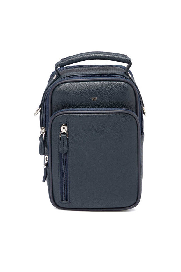 Navy Blue Genuine Leather Men's Portfolio Bag - S1Pc00002192-X86