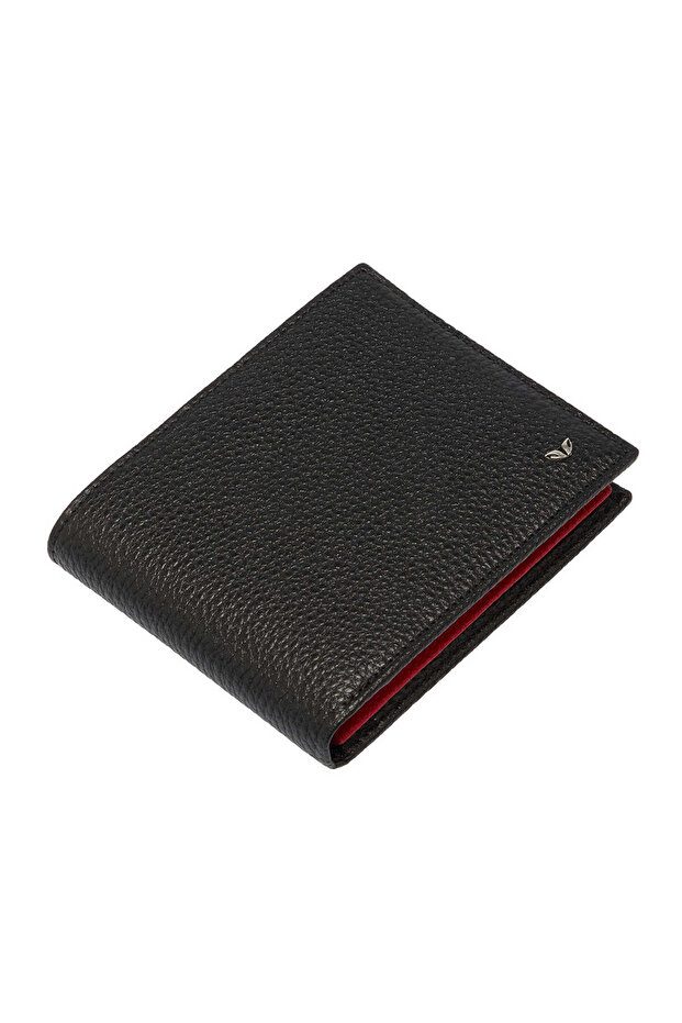 Black Genuine Leather Men's Wallet - S1Ce00001468-S6L