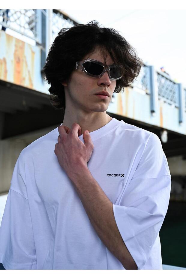 R-5775 Rocqerx Baskılı Düz Basıc Tişört - 4