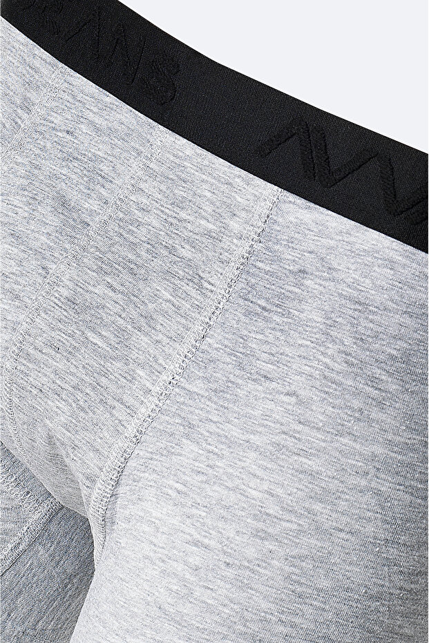 Erkek Gri Basic Pamuklu Tekli Regular Fit Boxer B009510 - 3