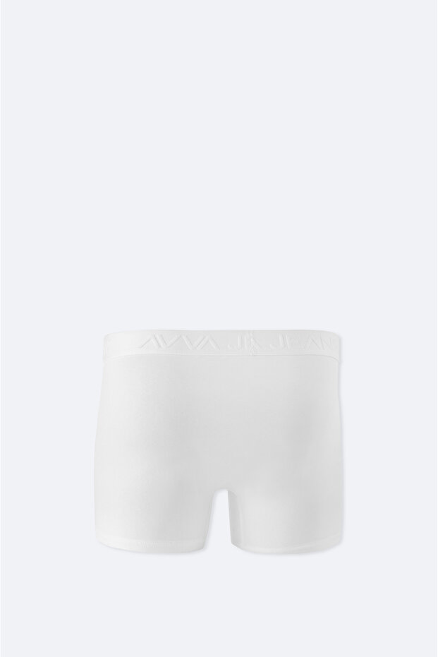 Erkek Beyaz Basic Pamuklu Tekli Regular Fit Boxer B009510 - 3