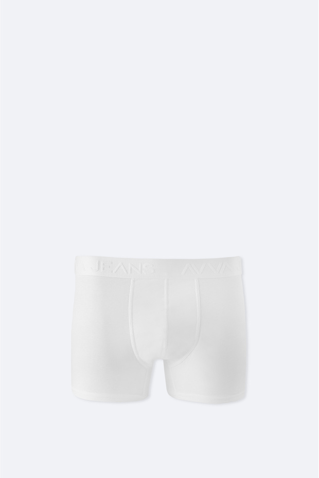 Erkek Beyaz Basic Pamuklu Tekli Regular Fit Boxer B009510 - 1