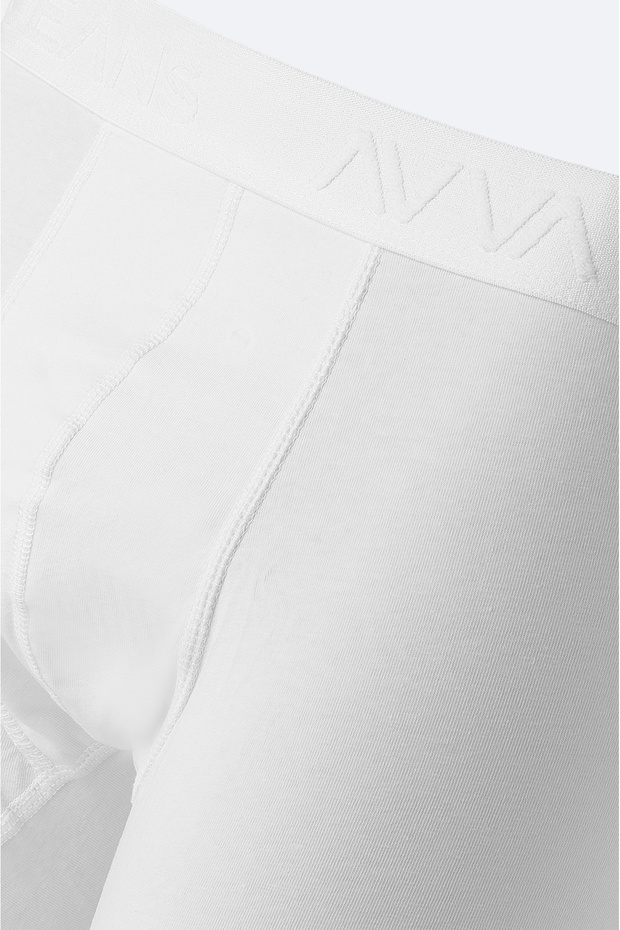 Erkek Beyaz Basic Pamuklu Tekli Regular Fit Boxer B009510 - 2