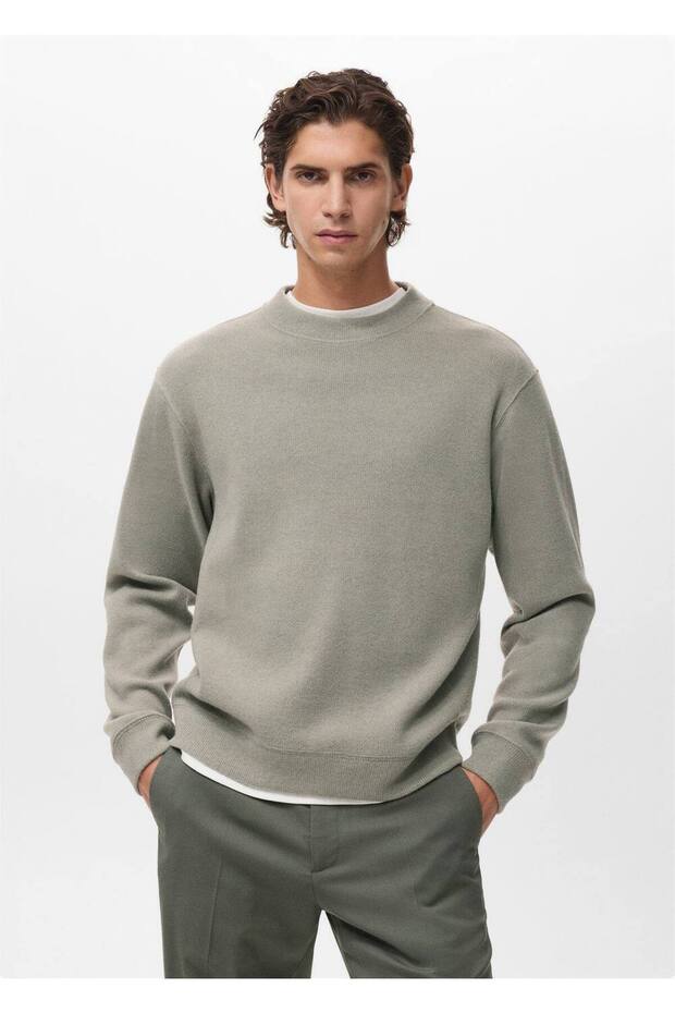 Düz kesim regular fit triko sweatshirt - 1