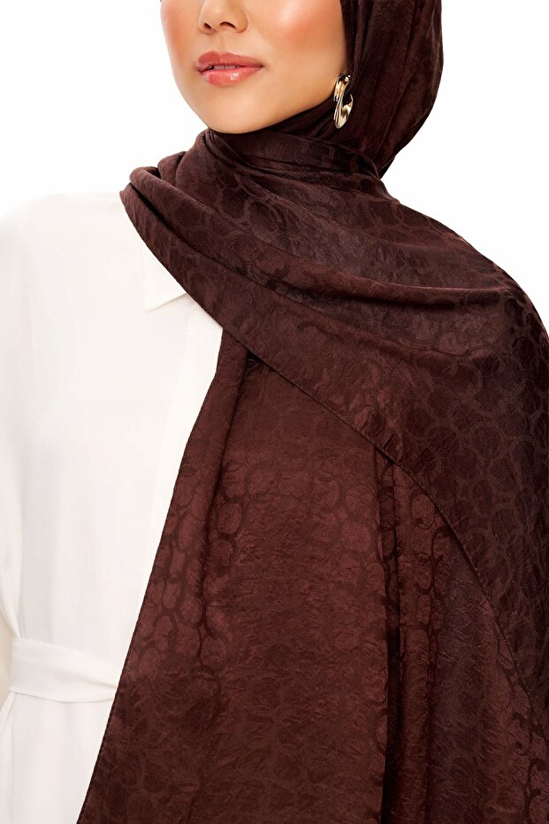 Şal Jacquard Premium Perla, cafea amară - 4