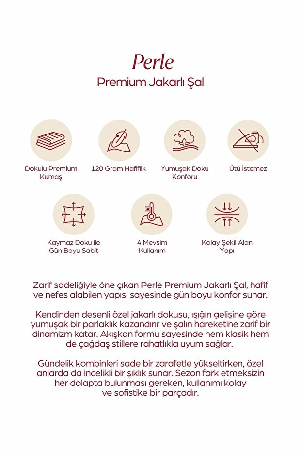 Şal Jacquard Premium Perla, cafea amară - 5