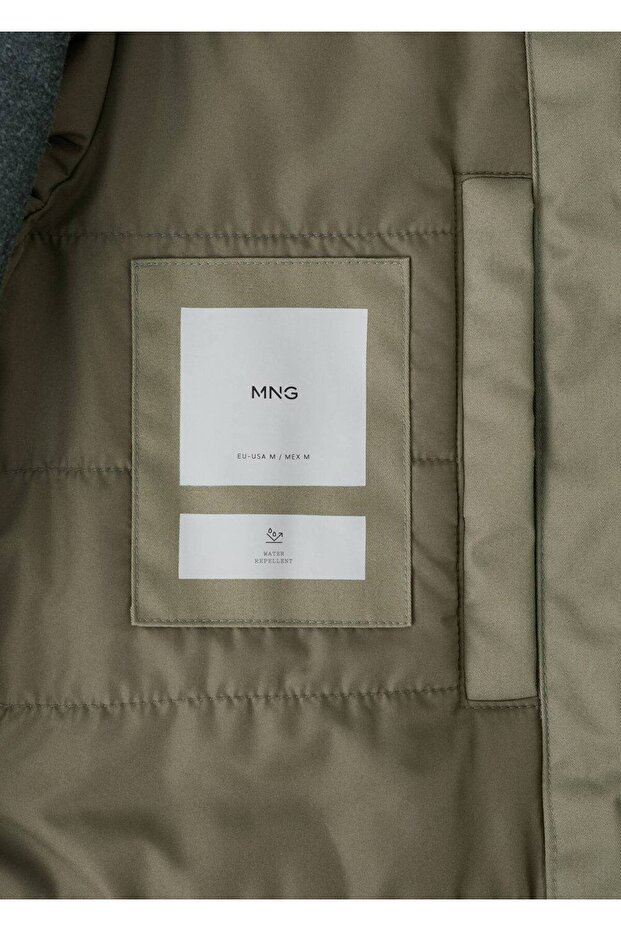 Su itici kapüşonlu kapitone parka - 6