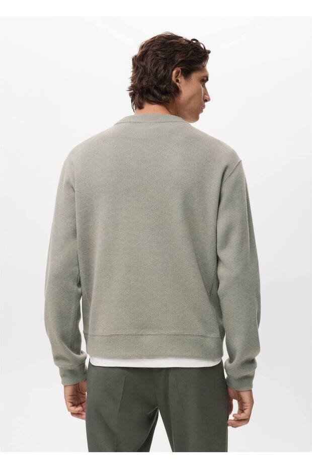 Düz kesim regular fit triko sweatshirt - 4