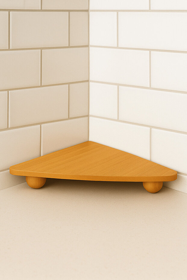 Bambu Top Ayaklı Üçgen Stant, Bambu Sunumluk (21x40) - 1