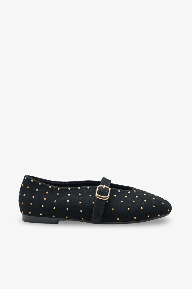 Doera Women's Ballet Flats Black Nubuck