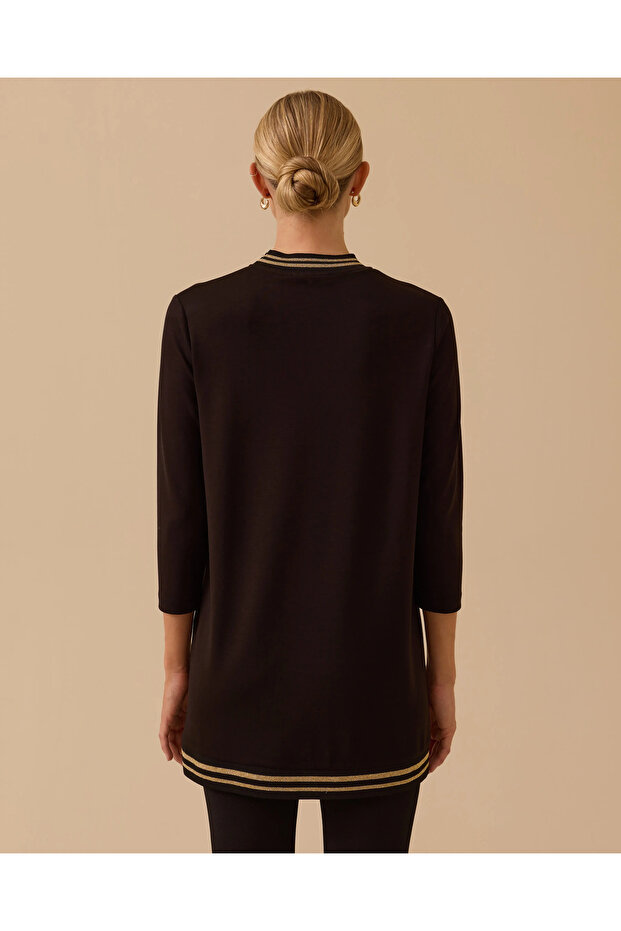 Şerit Detaylı Basic Tunik - 4