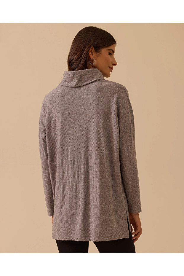 Desenli Uzun Örme Triko - 3