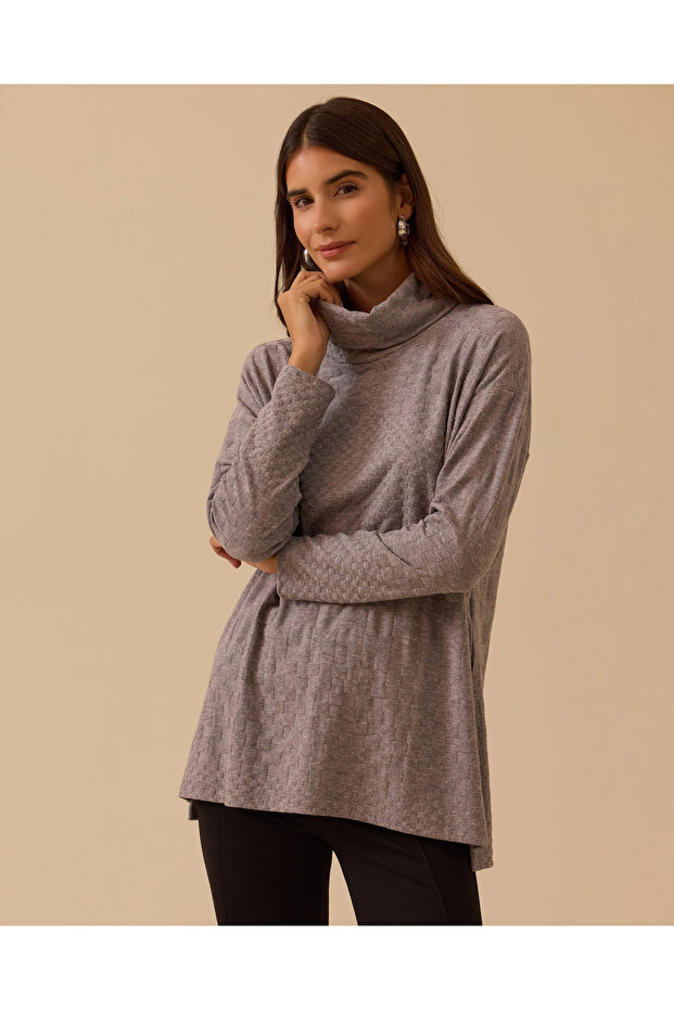 Desenli Uzun Örme Triko - 2