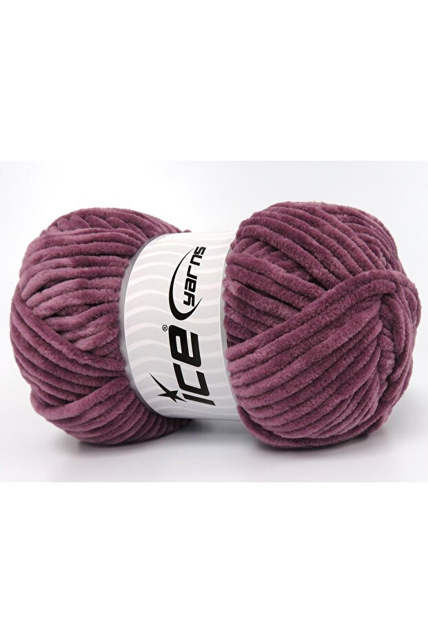 Lot of 4 X 100Gr Skeins Ice Yarns Chenille Baby (100% Microfiber) Yarn Light Maroon