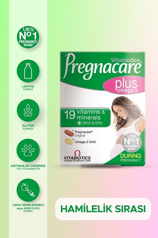Plus Pregnancy Period Support Vitamin Containing Omega 3, Folic Acid, B12, Iron 28 Tablets 28