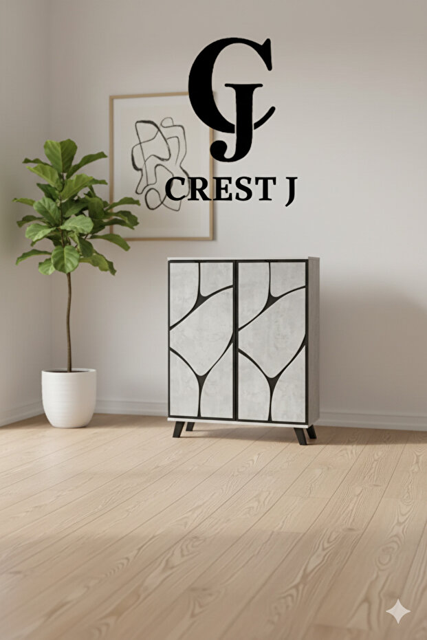 خزانة أحذية بتصميم هندسي أنيق