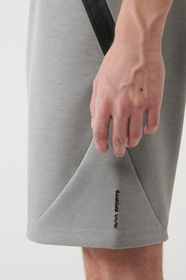 Erkek Gri Soft Touch Yandan Cepli Parçalı Regular Fit Şort A41Y3600 - 7