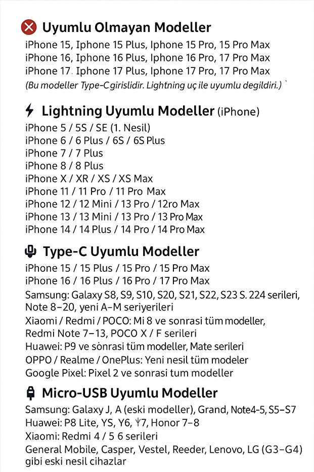 4in1 Çoklu Örgü Şarj Kablosu 1.2m – Hızlı Şarj, Type-C / Lightning / Micro-USB Uyumlu - 7
