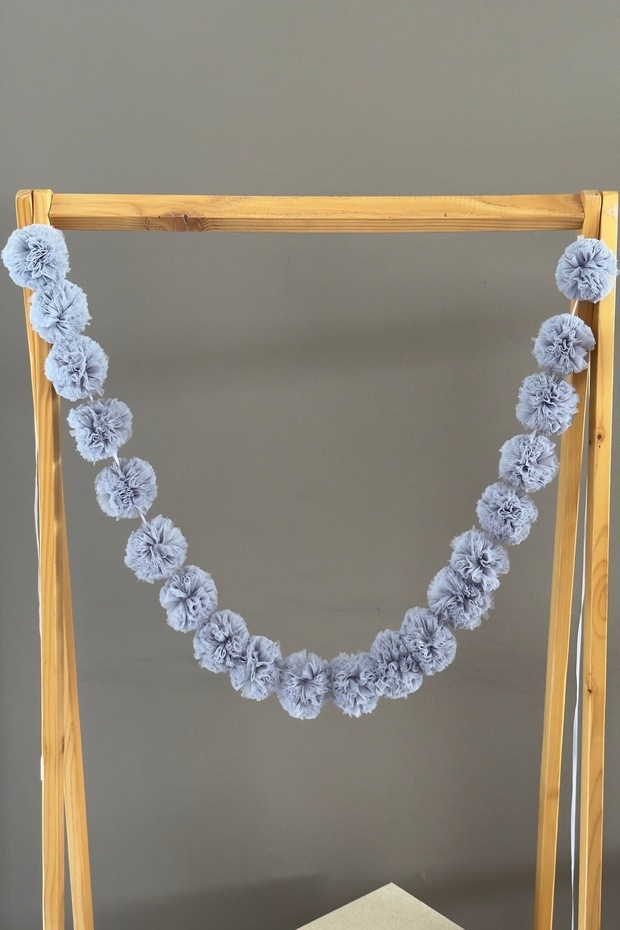 Gray Row Pompom Mini Pompom - 2