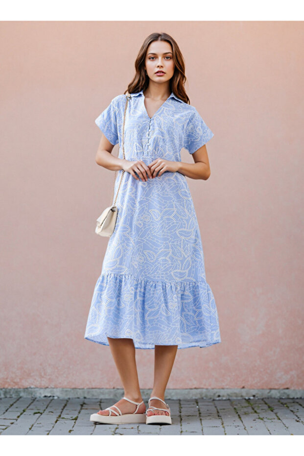 Schiffli Maxi Dress