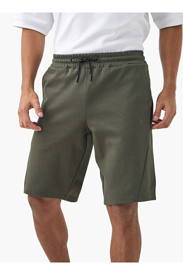 Panelled Performance Shorts with Drawstring Closure and Pockets - 1
