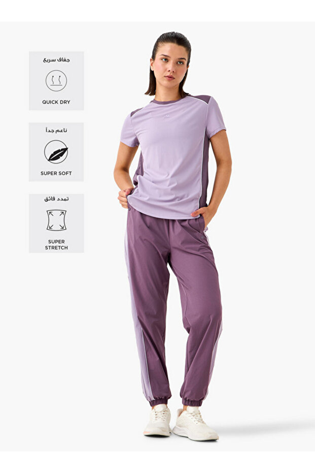 Colourblock Joggers with Pockets - 2