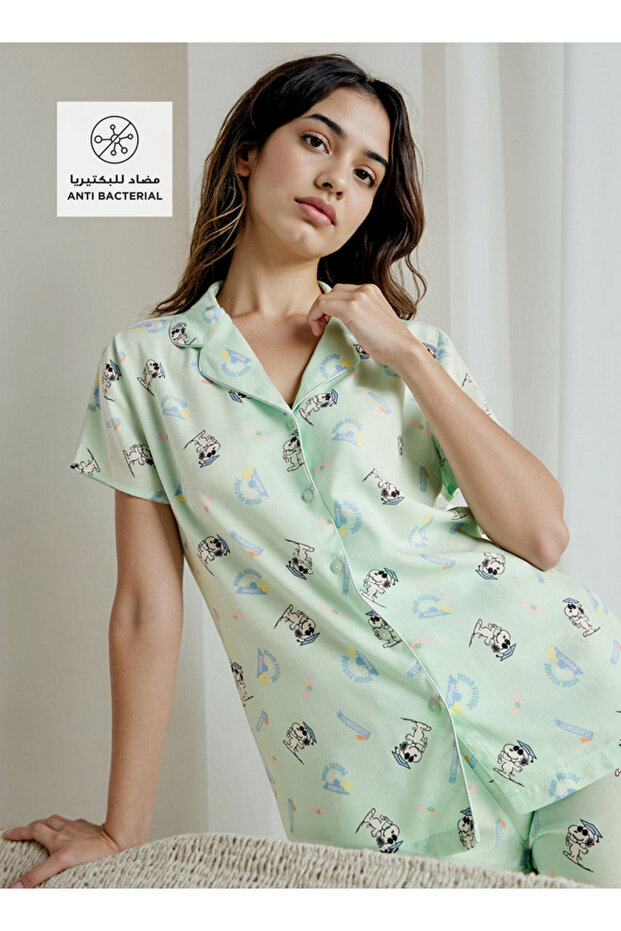 طقم بيجامة بطبعة سنوبي - 2