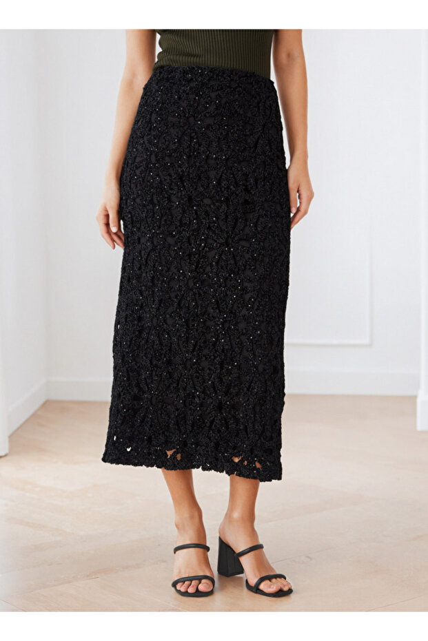 Chenile Lace Sequin Highlight Skirt