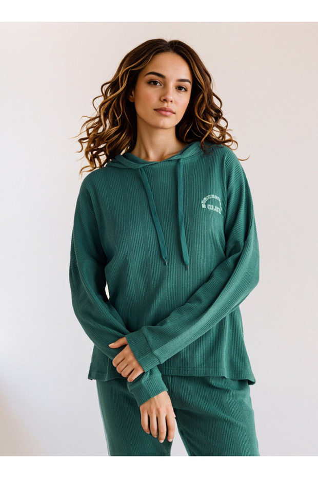 Waffle Textured Pyjama Set - 2