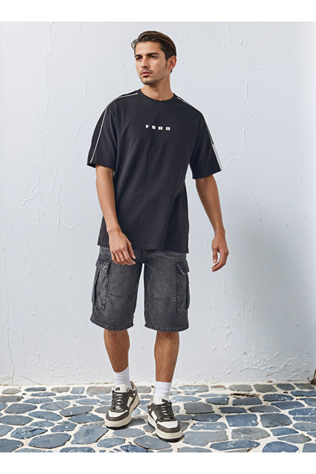 تي شيرت بتفاصيل أنابيب متباينة - 2