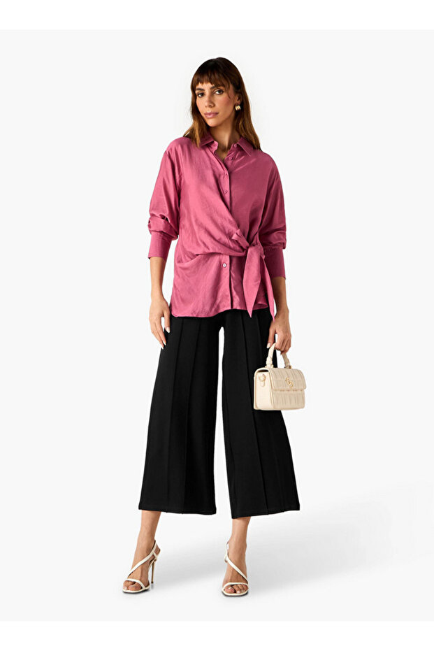 Solid Wrap Knot Shirt - 2