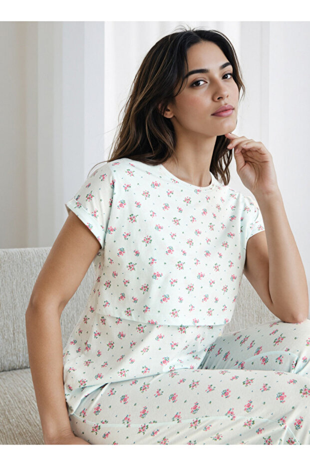 طقم بيجامة الأمومة المطبوعة - 3